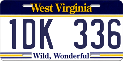 WV license plate 1DK336