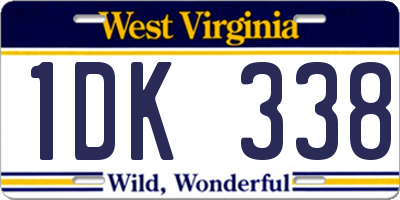 WV license plate 1DK338