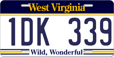 WV license plate 1DK339