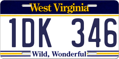 WV license plate 1DK346