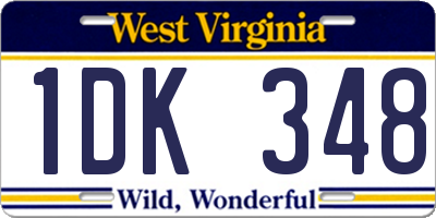 WV license plate 1DK348