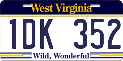 WV license plate 1DK352