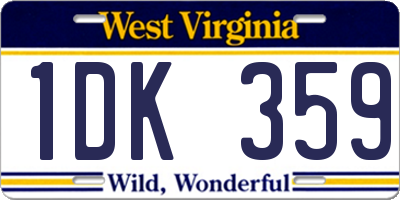 WV license plate 1DK359