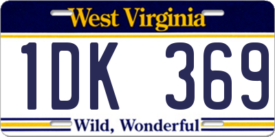 WV license plate 1DK369