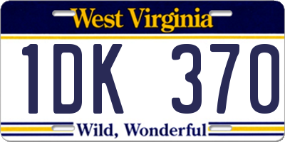 WV license plate 1DK370