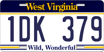 WV license plate 1DK379