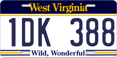 WV license plate 1DK388