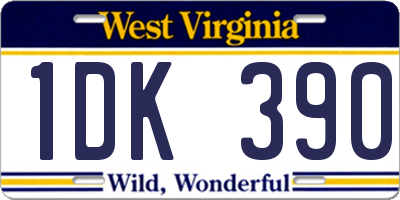 WV license plate 1DK390