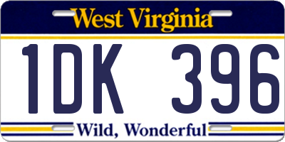 WV license plate 1DK396