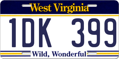 WV license plate 1DK399