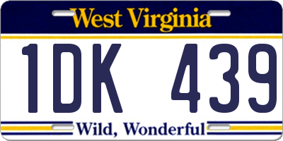 WV license plate 1DK439