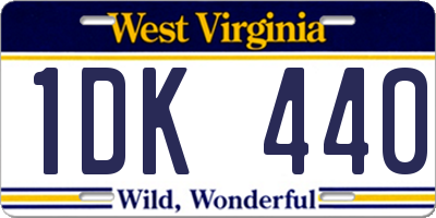 WV license plate 1DK440