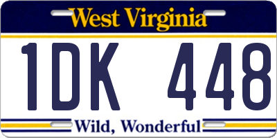 WV license plate 1DK448
