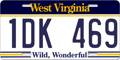 WV license plate 1DK469