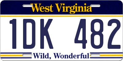 WV license plate 1DK482