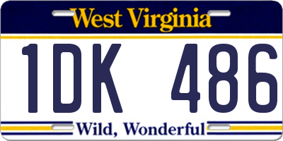 WV license plate 1DK486