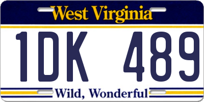 WV license plate 1DK489
