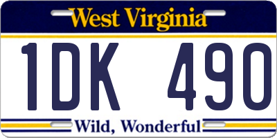 WV license plate 1DK490