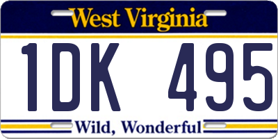 WV license plate 1DK495