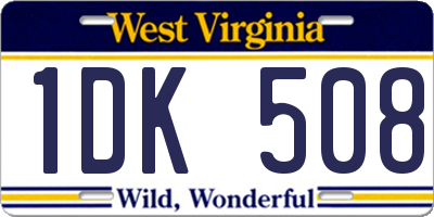WV license plate 1DK508