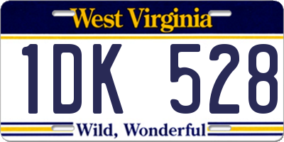 WV license plate 1DK528