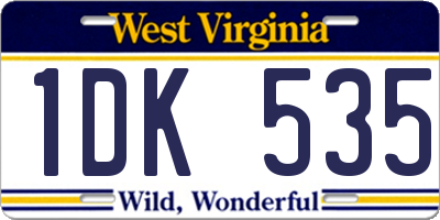 WV license plate 1DK535