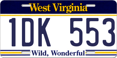 WV license plate 1DK553