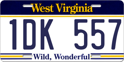 WV license plate 1DK557