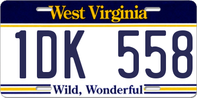 WV license plate 1DK558