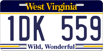 WV license plate 1DK559