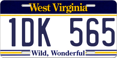 WV license plate 1DK565