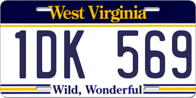 WV license plate 1DK569