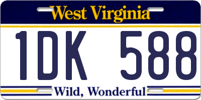 WV license plate 1DK588