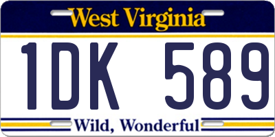 WV license plate 1DK589