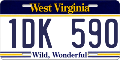 WV license plate 1DK590