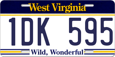 WV license plate 1DK595