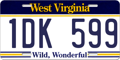 WV license plate 1DK599