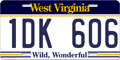 WV license plate 1DK606