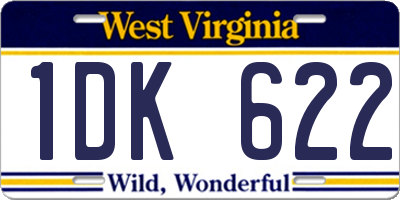 WV license plate 1DK622