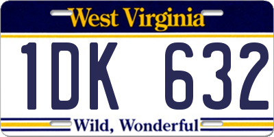 WV license plate 1DK632