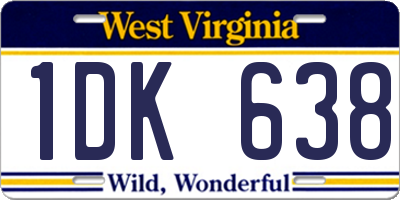 WV license plate 1DK638