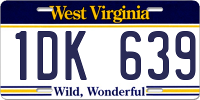 WV license plate 1DK639