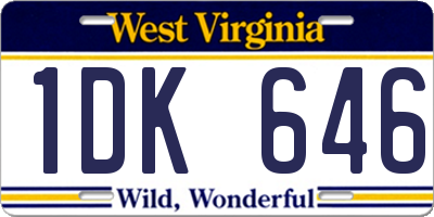 WV license plate 1DK646