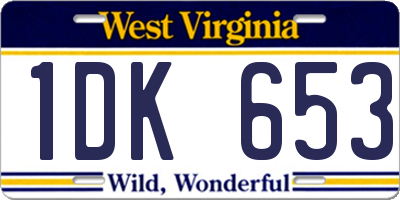 WV license plate 1DK653