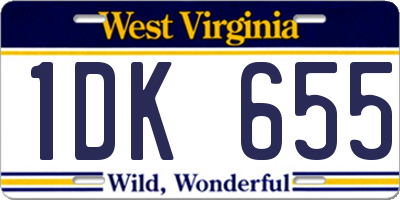 WV license plate 1DK655