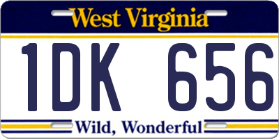 WV license plate 1DK656