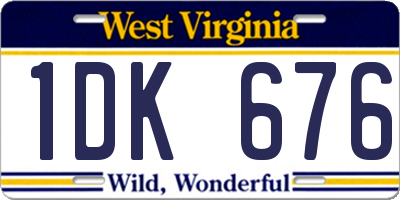 WV license plate 1DK676
