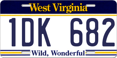 WV license plate 1DK682