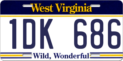 WV license plate 1DK686