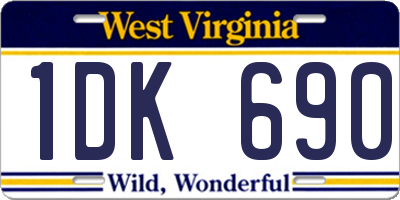 WV license plate 1DK690